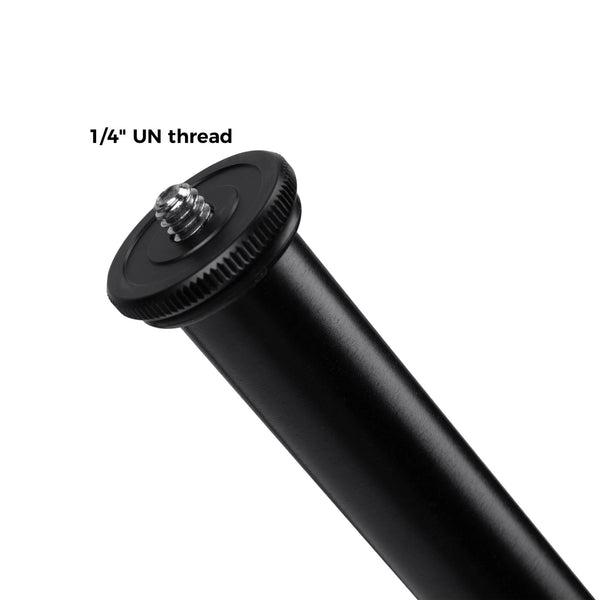 Close-up of the standard 1/4″-20 mounting thread for cameras and accessories.