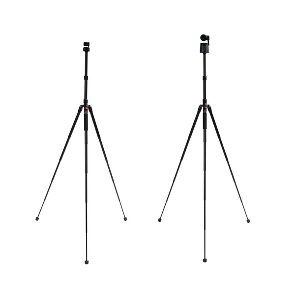 Side-by-side view showing the OBSBOT Foldable Lightweight Tripod in two deployed configurations. – image 6