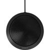 Top-down view showing the circular grille design, optimized for even sound pickup and low visual footprint on desks or tables.