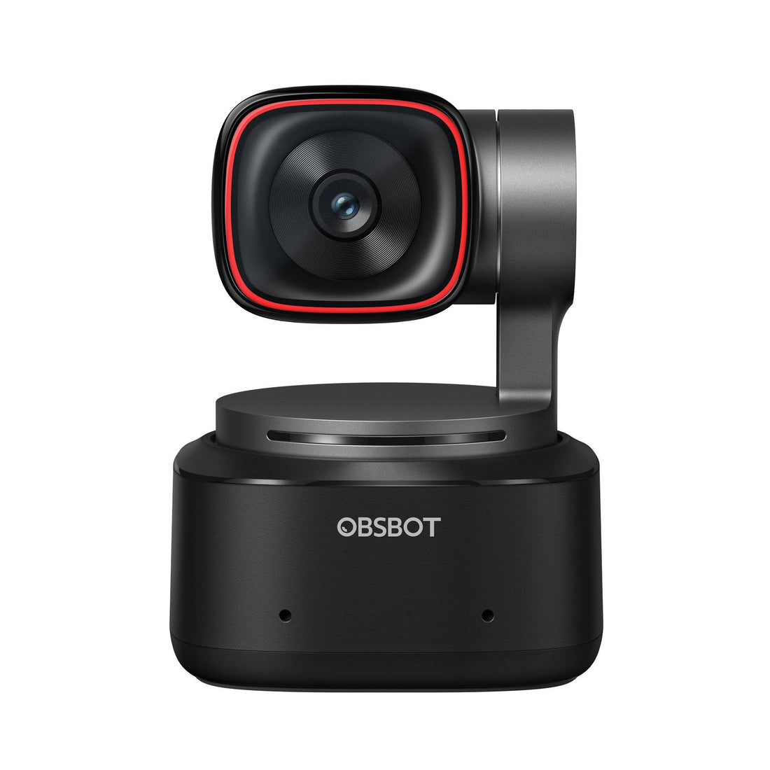 Black OBSBOT Tiny 2 shown from the front on a white background. – image 2