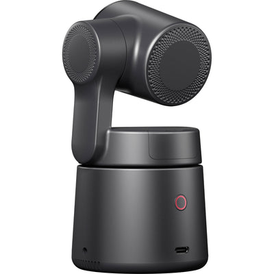 Rear view of OBSBOT Tail Air Pack PTZ camera showing ports and NDI activation features.