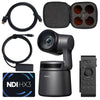 OBSBOT Tail Air PowerUp Combo PTZ camera with NDI activation, featuring professional-grade zoom and wide-angle lens for live streaming