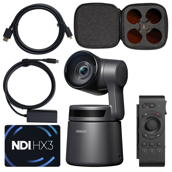 OBSBOT Tail Air PowerUp Combo PTZ camera with NDI activation, featuring professional-grade zoom and wide-angle lens for live streaming – image 1