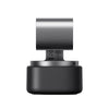 Left view of OBSBOT Tiny 3 AI-powered 4K PTZ webcam showing sleek design and adjustable lens for clear video capture.