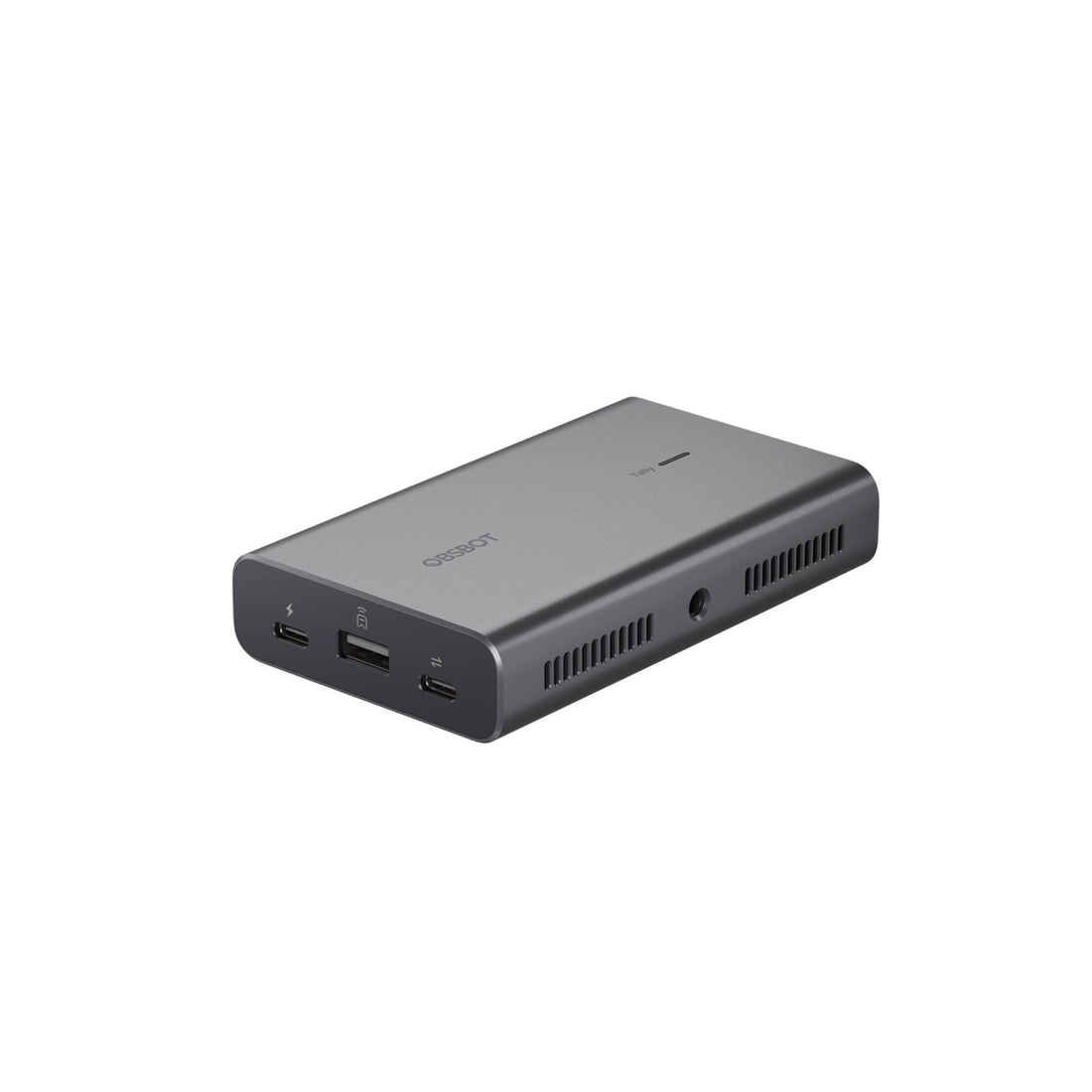 OBSBOT UVC to NDI video converter adapter with USB and power connectivity ports showing on the side. – image 3