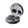 Open view of the OBSBOT Vox wireless live streaming microphone showing its compact design and built-in controls.