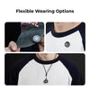 OBSBOT Vox wireless live streaming microphone worn around the neck, compact design ideal for content creators and streamers.