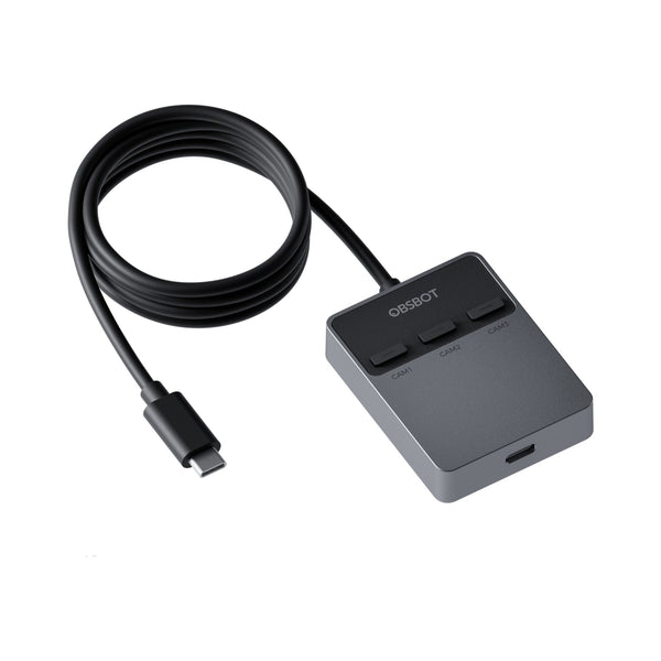 OBSBOT Wireless Multicam Connector Angled Front View – image 1