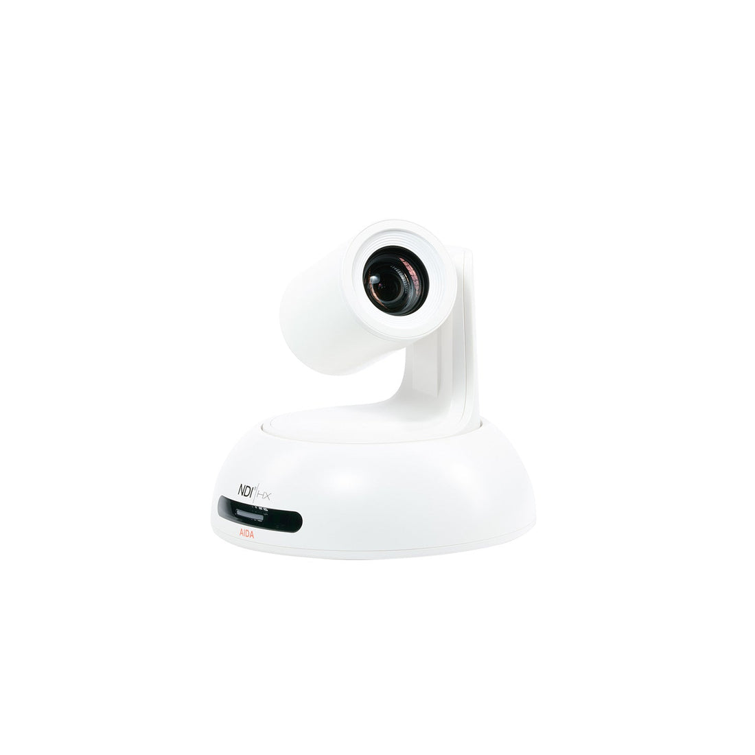 AIDA Imaging Full HD NDI HX3 PTZ Camera with 20x optical zoom, white color, front view showing lens and camera body. – image 3