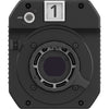 Panasonic AK-UBX100 4K multi-purpose camera front view showing lens mount and tally indicator on the camera body.