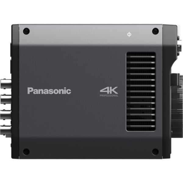 Side profile view of Panasonic AK-UBX100 4K multi-purpose camera showing its compact design and professional lens. – image 4