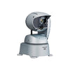 Panasonic AW-UR100 4K outdoor PTZ camera with fiber, SRT, and NDI output, front view showing lens and Panasonic logo.