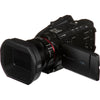 Panasonic HC-X1500 4K camcorder with open LCD screen, showcasing professional-grade recording features and compact design.
