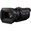 Side view of Panasonic HC-X1500 LUMIX X1500 4K camcorder showcasing its ergonomic design and professional camera features.