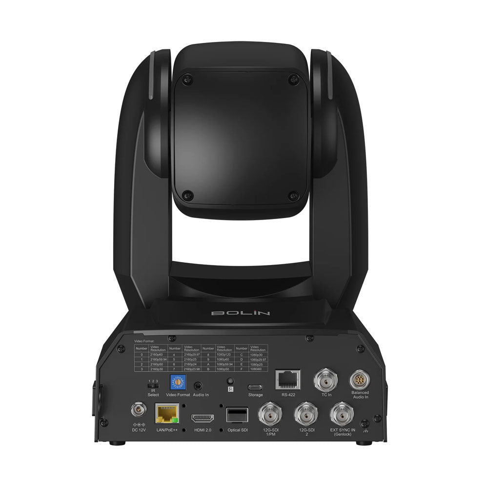 Bolin R9-L420N PTZ camera with large sensor, 4K NDI video, and 20x optical zoom, shown from rear center angle. – image 2