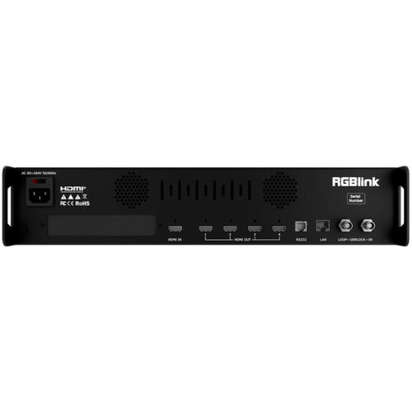 Rear view of RGBLINK D8 8K Splicer distribution amplifier showing HDMI 2.1 input interface and connectivity ports. – image 2