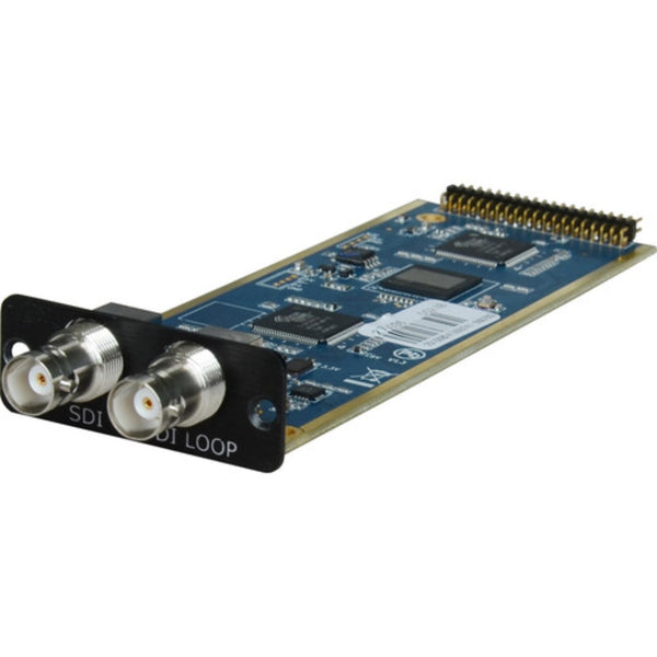 RGBLINK Single 3G-SDI input/loop module for M2/M2S video processor, front view showing connectors and compact design.