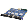 RGBLINK Quad HDBaseT input module for X3p and X7 video processors, shown from the front with ports and branding visible.