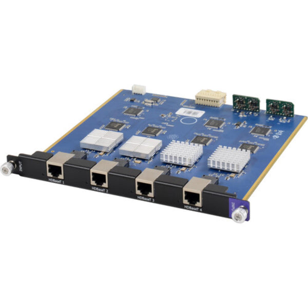 RGBLINK Quad HDBaseT input module for X3p and X7 video processors, shown from the front with ports and branding visible. – image 1
