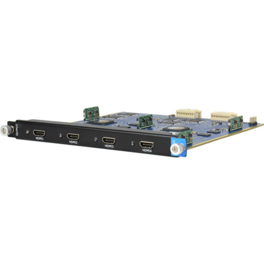 Front view of RGBlink Quad HDMI Output Module for X3 and X7 video processors with four HDMI ports. – image 1