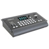 Front view of the RGBLINK M1 NDI Standard Model, a versatile production switcher with multiple input options and control buttons.
