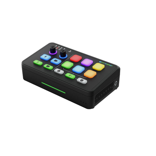 RGBlink Ystreamer production switcher in isometric front-right view, showcasing its control panel and connectivity ports. – image 4