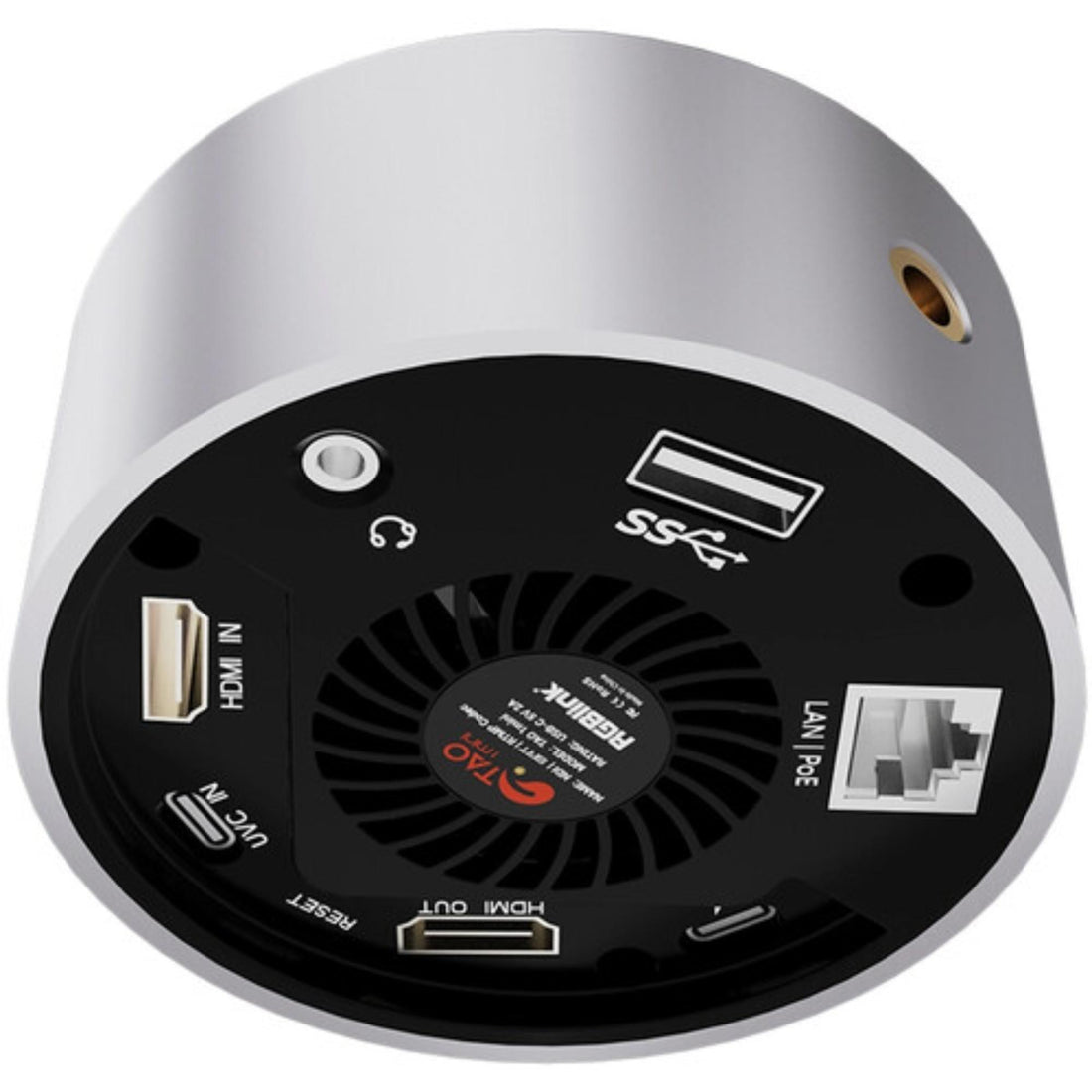 Rear view of the RGBLINK TAO 1mini-HN USB HDMI streaming node with ports and connection options for video streaming. – image 2