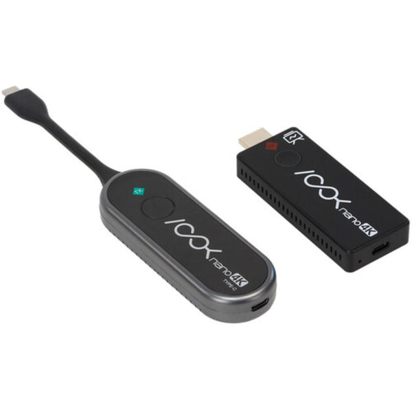 RGBLINK ASK nano 4K USB-C video transmitter and HDMI receiver set, front view showing compact design and connection ports. – image 1