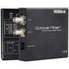 RGBLINK MSP 217 3G-SDI to optical fiber extender set with two units, connected by fiber optic cables, for high-definition video transmission