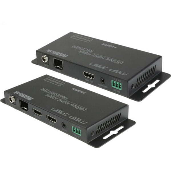 RGBLINK MSP 318N HDMI 2.0 fiber extender set showing front view with connection ports and sleek design – image 1