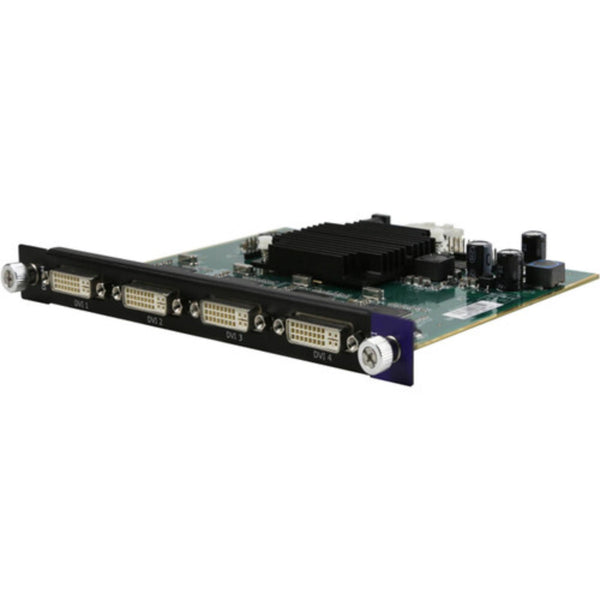 Front view of RGBLINK Quad DVI-M input module for Q16pro multiviewer, showing DVI ports and connection interfaces. – image 1