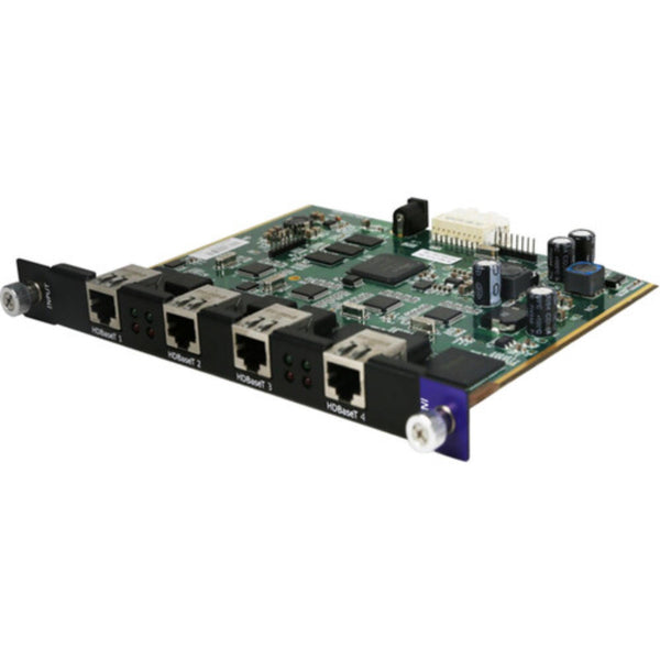 Front view of the RGBlink Q16pro Quad HDBaseT 1080P input module with multiple ports and control buttons. – image 1