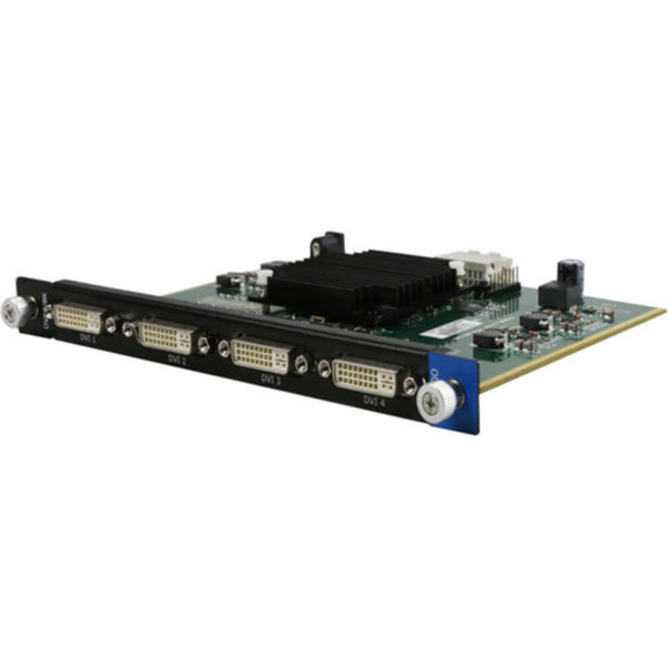RGBlink Quad DVI output module for Q16pro video switcher showing front view with four DVI ports and control interface. – image 1
