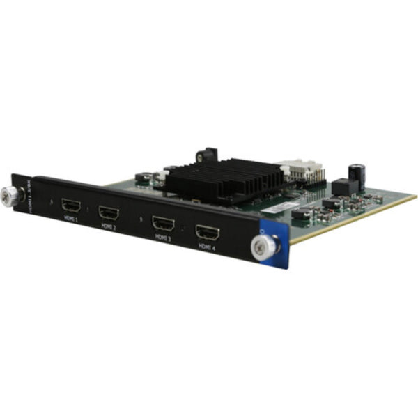 RGBlink Quad HDMI 1.3 output module with OSD and background for Q16pro, shown from the front view. – image 1