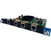 Front view of RGBlink Quad HDBaseT output module for Q16pro video processing system, showing ports and connectors.