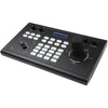 Front view of RGBlink RGBLINK-981-1000-03-0 PTZ camera controller with control buttons and display screen.