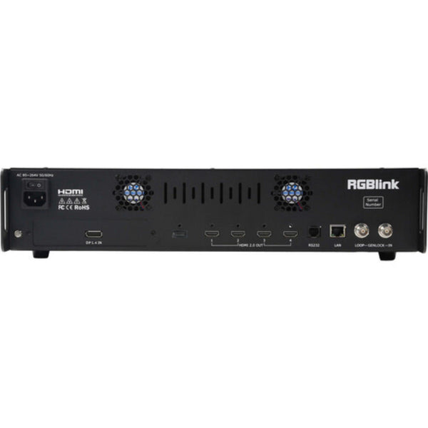 Rear view of RGBlink D8 PLUS 8K video converter showing HDMI 2.1 input and DisplayPort 1.4 input interfaces. – image 3