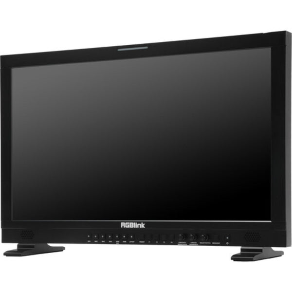 RGBLINK Aura UHD 27-inch professional production monitor with V-mount, featuring 12G-SDI for high-quality video monitoring. – image 1