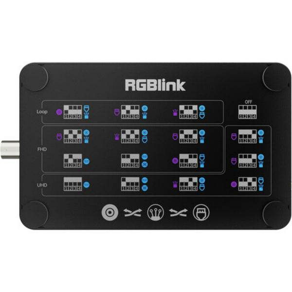 RGBlink MSP 405 video converter with HDMI, SDI, and fiber ports, showing bottom panel and mode settings. – image 6