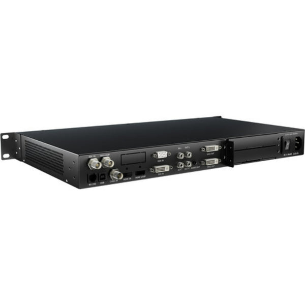Rear angle view of RGBlink X1-S Gen2 LED video processor showcasing ports and interfaces for multiviewer connectivity.