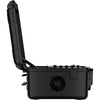 RGBlink mini-edge-4S portable HDMI/SDI video switcher with side profile view showing open case and input/output ports.