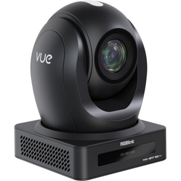 RGBlink PTZ camera with AI dynamic tracking, 20x optical zoom, and tally light, shown at a 3/4 right perspective.