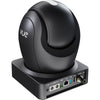RGBlink Vue PTZ Camera with AI dynamic tracking and 20x optical zoom, rear view showing interface and control layout.