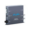 AJA ROI DVI to 3G-SDI video converter showing the left side with DVI input port and connection ports.