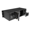 Kiloview RU03S 32-channel rackmount frame with dual 300W power supplies, designed for streaming encoder cards.