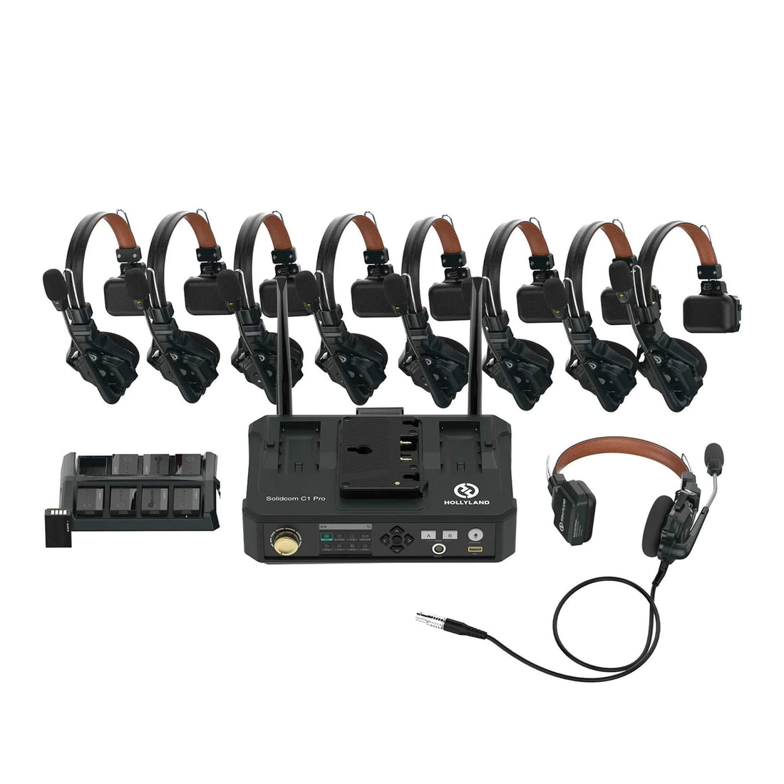 Hollyland Solidcom C1 Pro-Hub8S ENC 9-Person Full-Duplex Wireless Intercom System with Hub – image 1