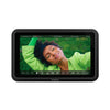 Atomos Shinobi II 5.2-inch HDMI HDR on-camera monitor showing a bright screen with user interface and control buttons.