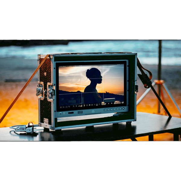 Atomos Shogun AV-19 rackmount 4K HDR monitor recorder switcher in protective case, designed for professional video production. – image 8