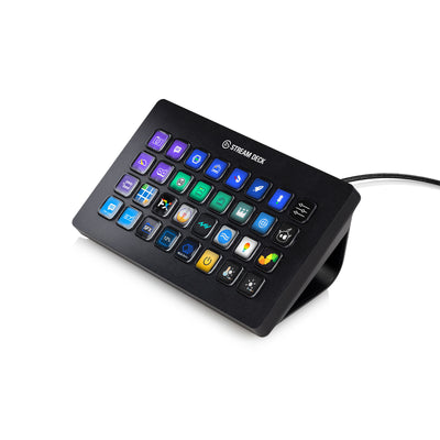 Elgato Stream Deck XL with colorful buttons on a white background