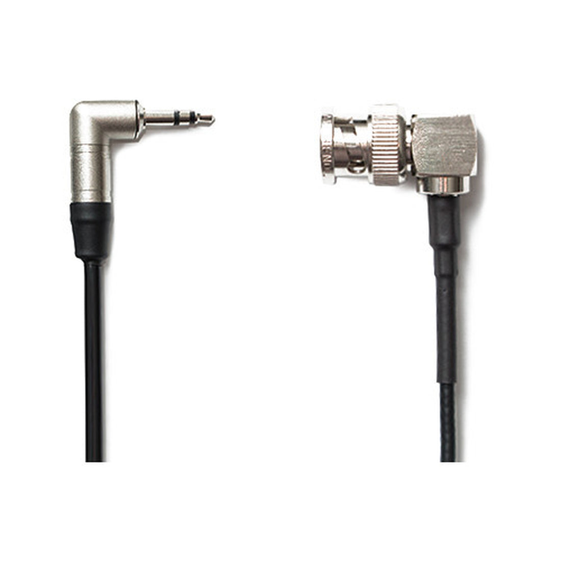 Tentacle Sync C08 right-angle BNC timecode cable, 16-inch length, black cable for professional audio and video synchronization. – image 1